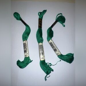 DMC Embroidery Floss Needlepoint Crewel Green 911 Lot of 3